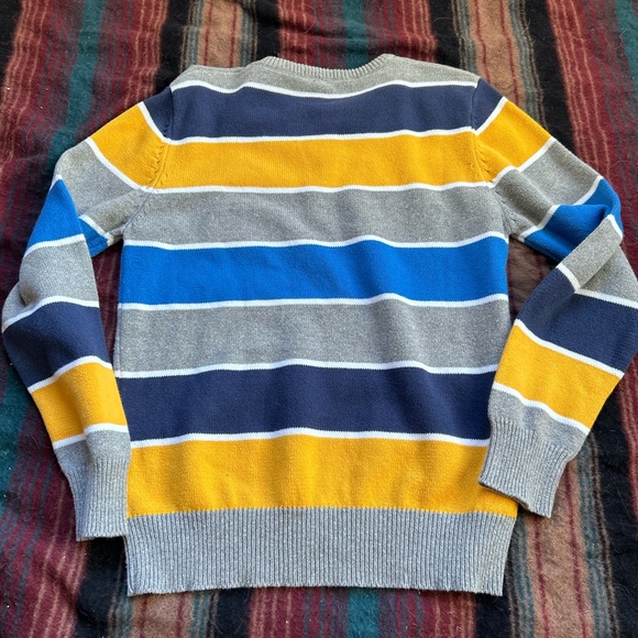 Blue/yellow/gray striped crewneck sweater - Picture 4 of 4